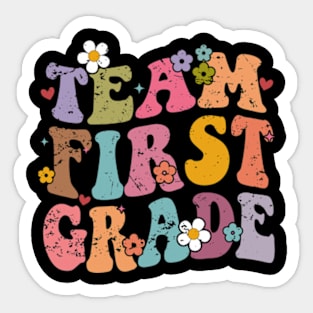 Team First Grade Groovy Back to School Gifts Teacher Student Sticker